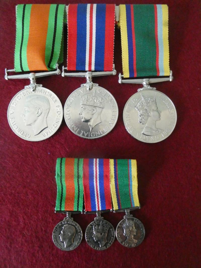 CADET FORCE GROUP OF THREE WITH MINIATURES-TO F/LT D L EVANS