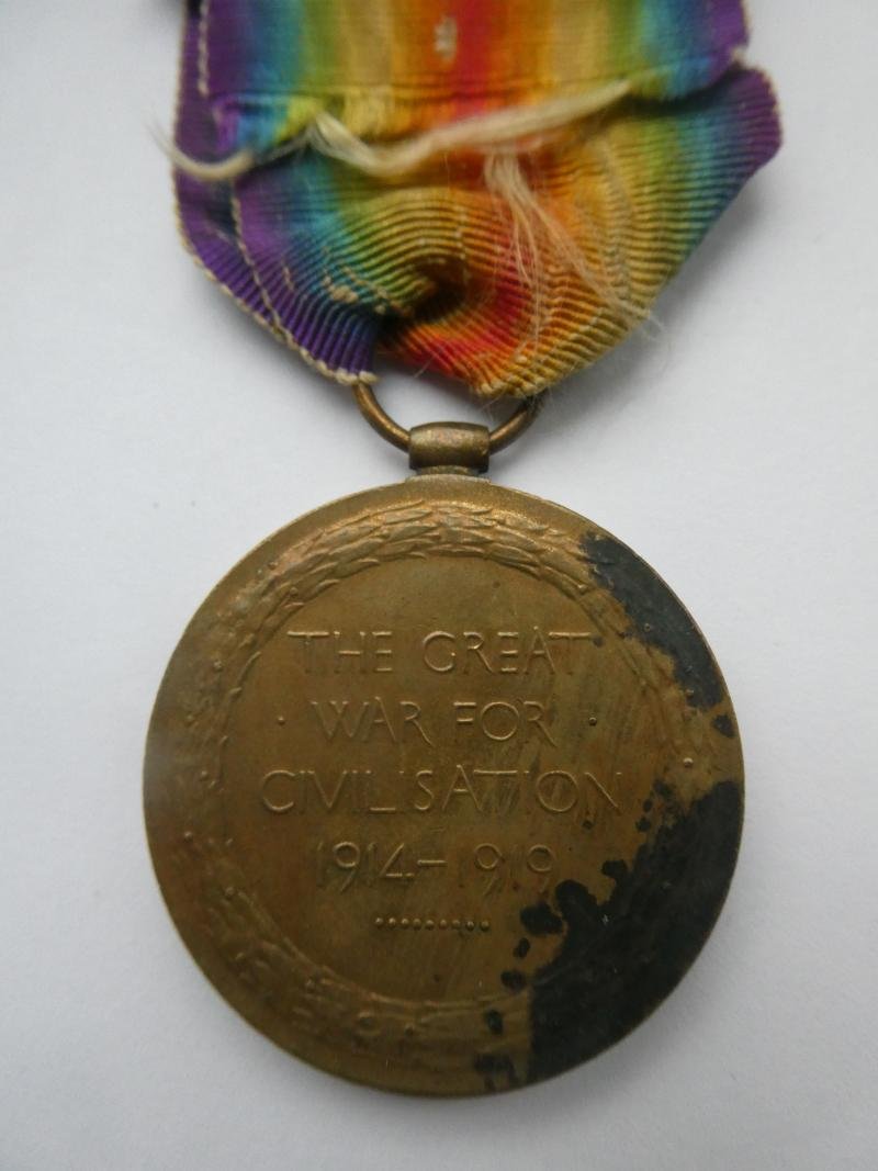 VICTORY MEDAL TO HILL NOTTS AND DERBY REGT-DIED OF WOUNDS WITH 10TH BTN ROYAL WARWICKSHIRE REGT 21ST NOVEMBER 1916 — image 2