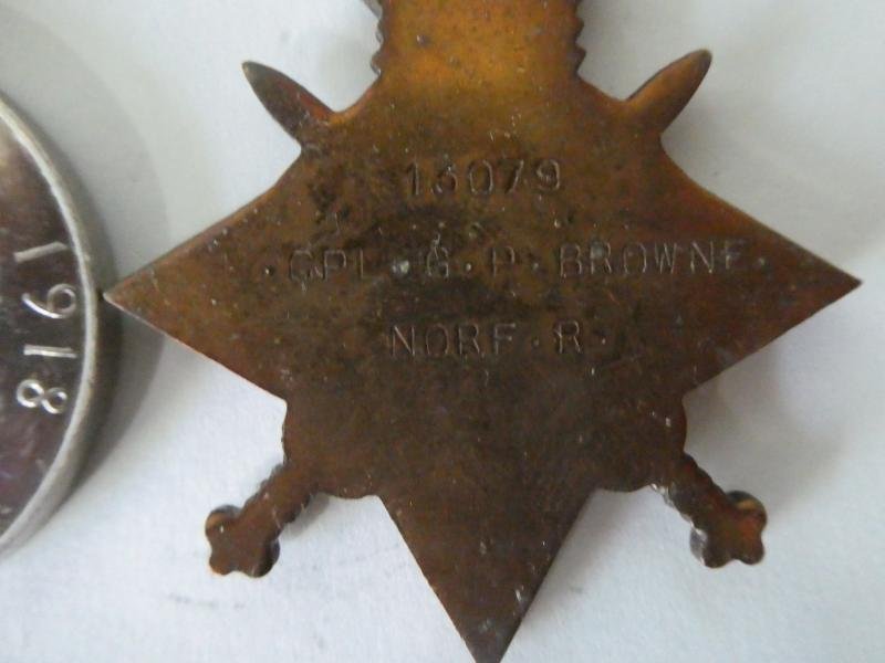 1914/15 STAR TRIO-TO PTE LATER 2ND LIEUT GEOFFREY PALMER BROWNE-NORFOLK REGT-AND ROYAL AIR FORCE — image 3