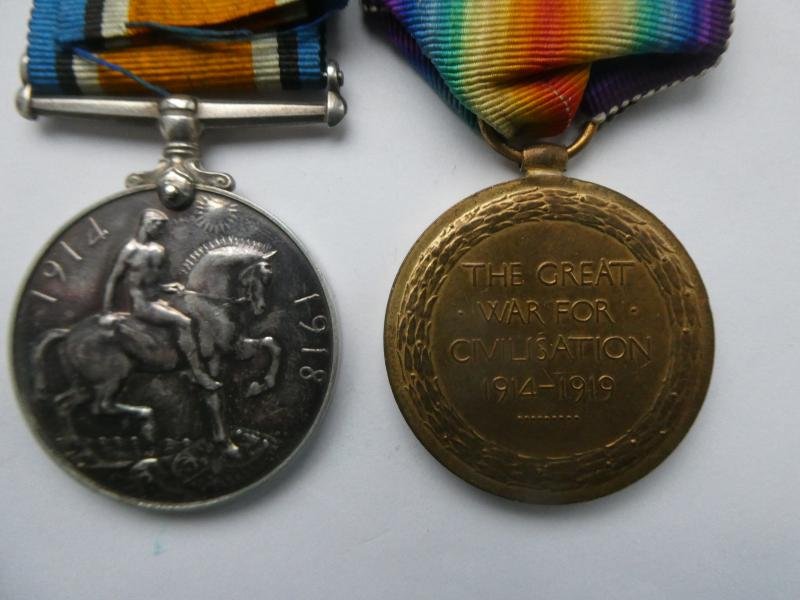 BRITISH WAR AND VICTORY MEDALS-TO SADLER-1ST/5TH BN NORFOLK REGT-DIED 19TH APRIL 1917-FROM TITCHWELL-NORFOLK — image 2
