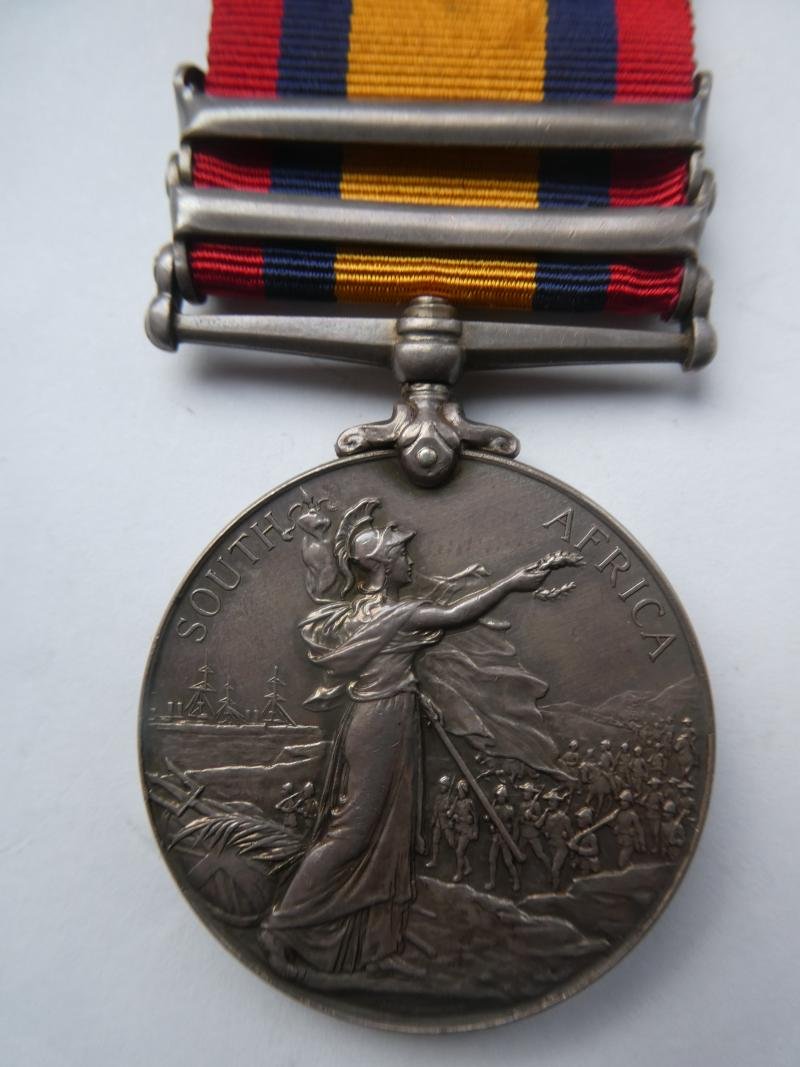 QUEENS SOUTH AFRICA MEDAL-TO BURTON-NORFOLK REGT-FROM AYLSHAM-NORFOLK — image 2