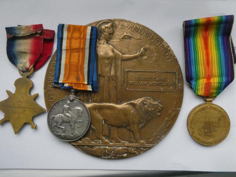 1914/15 STAR TRIO-BRONZE MEMORIAL PLAQUE-TO MONUMENT-NORFOK REGT-DIED AT SIEGE OF KUT ON 8TH APRIL 1916 — image 2