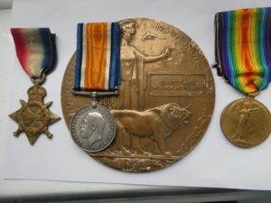 1914/15 STAR TRIO-BRONZE MEMORIAL PLAQUE-TO MONUMENT-NORFOK REGT-DIED AT SIEGE OF …