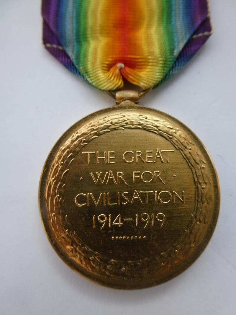 VICTORY MEDAL-TO PIPE-WARWICKSHIRE REGT-LATER ROYAL FLYING CORPS — image 2