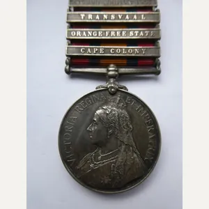 QUEENS SOUTH AFRICA MEDAL-TO PTE F.W.S. GELL -51ST COMPANY IMPERIAL …