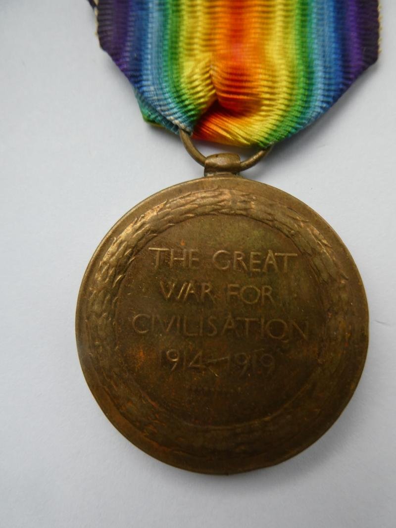 VICTORY MEDAL TO HEATON-LOYAL NORTH LANCS REGT — image 2