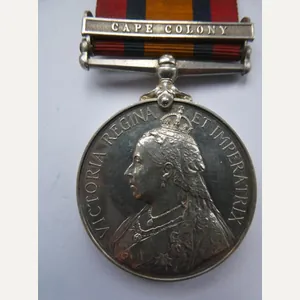 QUEENS SOUTH AFRICA MEDAL-TO BUXTON-NORFOLK REGT-INVALIDED 17/05/1900