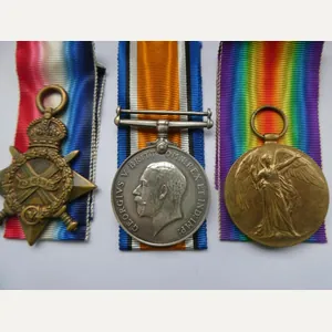 1914/15 STAR TRIO-TO PTE CHARLES LAND 1ST BATTALION NORFOLK REGT-KILLED …