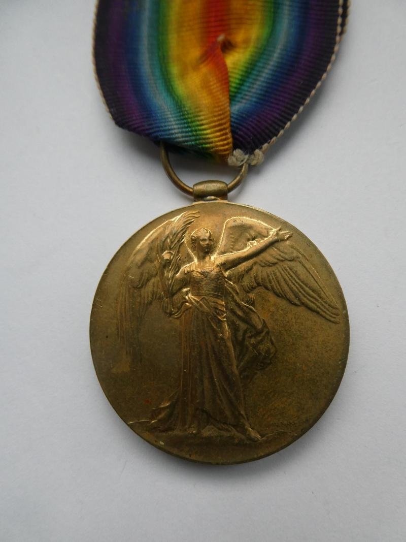 VICTORY MEDAL TO GEORGE CHASE NOFOLK REGIMENT-KILLED IN ACTION ON 4TH AUGUST 1915-FROM RUSTON NORFOLK-THE FIRST NORFOLK REGT MAN TO BE KILLED ON THE SOMME-BURIED AT NORFOLK CEMETERY