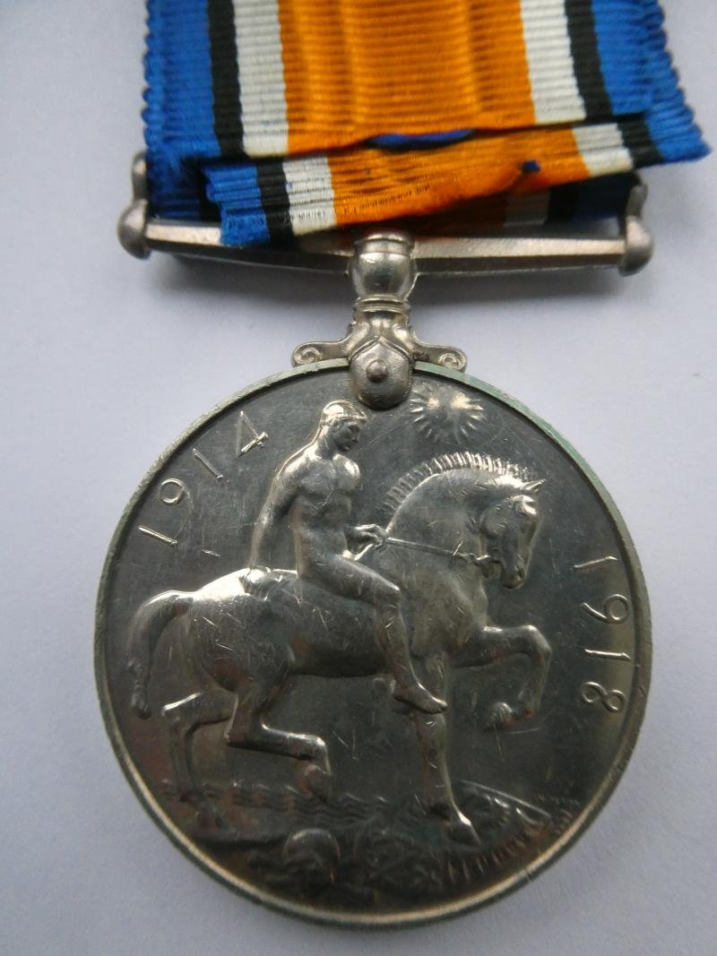 BRITISH WAR MEDAL-TO FREDERICK JAMES SPOONER-COMMISSIONED INTO THE 3RD NORFOLK REGT-ATTACHED ROYAL FUSILIERS — image 2