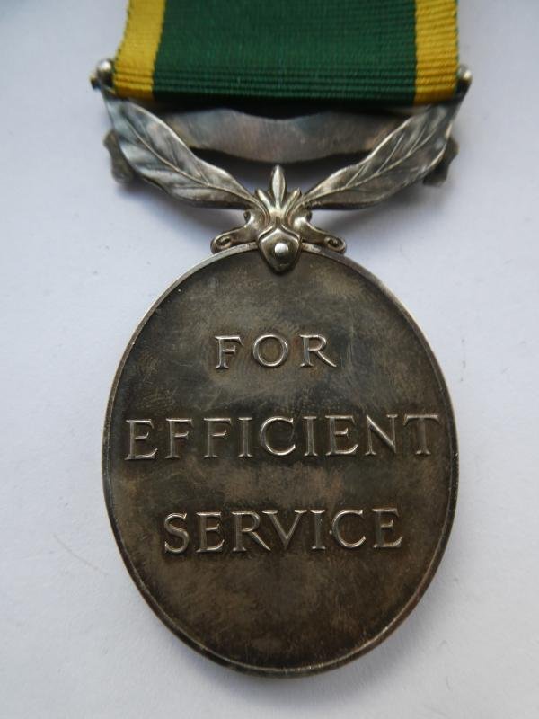 TERRITORIAL EFFICIENCY MEDAL-TO SJT ROE-ROYAL ARTILLERY — image 2