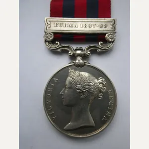 INDIA GENERAL SERVICE MEDAL CLASP BURMA 1887-89 TO BRINKLEY-NORFOLK REGIMENT