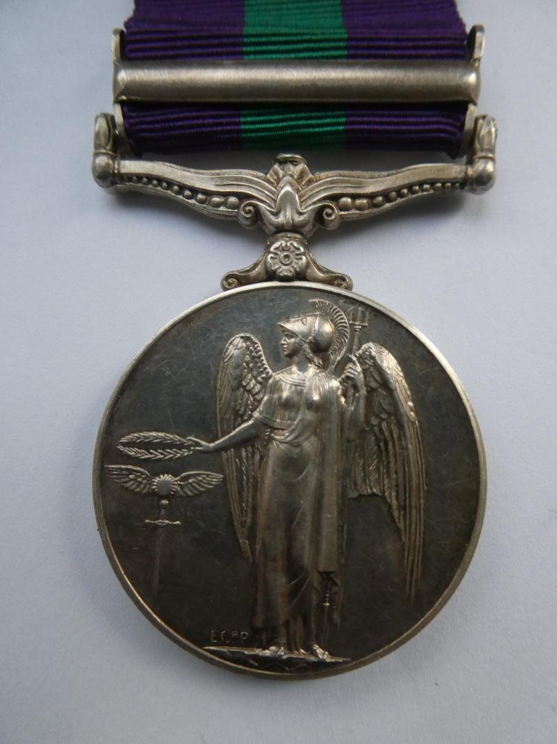 GENERAL SERVICE MEDAL-CLASP MALAYA-TO TOWNSHEND-SUFFOLK REGIMENT — image 2