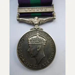 GENERAL SERVICE MEDAL-CLASP MALAYA-TO TOWNSHEND-SUFFOLK REGIMENT