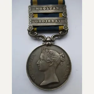 PUNJAB MEDAL-CLASPS MOOLTAN/GOOJERAT-TO YOUNG-3RD BTN ARTILLERY