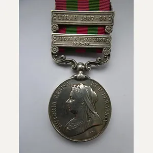 INDIA GENERAL SERVICE MEDAL (1895)-CLASPS PUNJAB FRONTIER 1897-98-TIRAH 1897-98-TO SERGT …