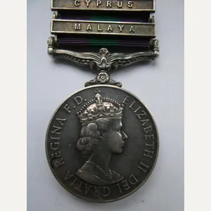 GENERAL SERVICE MEDAL-CLASPS MALAYA/CYPRUS-TO REID-ARMY CATERING CORPS