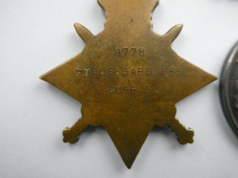 1914/15 STAR TRIO TO CARELESS SUFFOLK REGT/SUFFOLK YEOMANRY — image 3