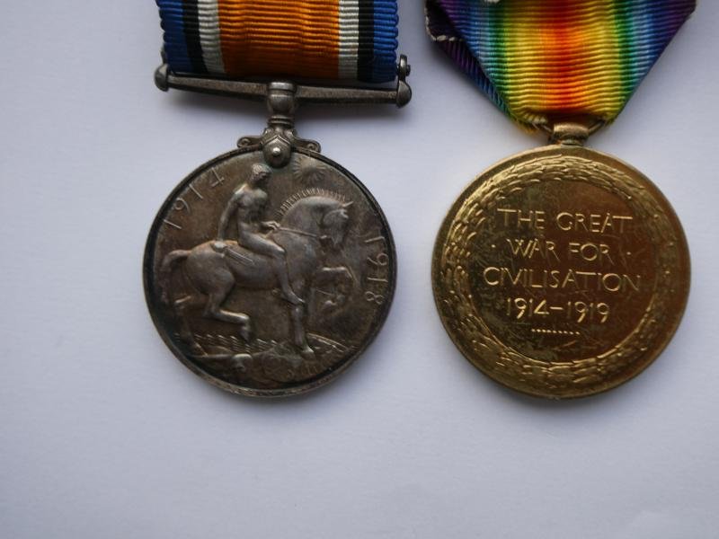 BRITISH WAR AND VICTORY MEDALS-TO CARDEY-WEST YORKSHIRE REGT-WOUNDED IN LEFT FOREARM 1918-FROM HAVERHILL SUFFOLK — image 2