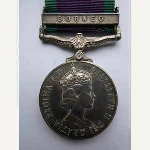 CAMPAIGN SERVICE MEDAL-CLASP BORNEO-TO HALLFORD ROYAL NAVY