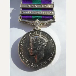 GENERAL SERVICE MEDAL-CLASPS PALESTINE 1945-48/MALAYA-TO ANGELL-ROYAL AIR FORCE
