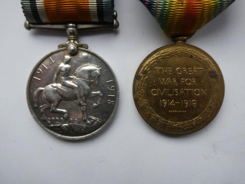 BRITISH WAR AND VICTORY MEDALS-TO BAYTON-NORFOLK REGIMENT — image 2