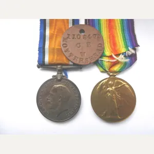 BRITISH WAR AND VICTORY MEDALS-TO MOTTERSHEAD-2ND/6TH BTN MANCHESTER REGIMENT-KILLED IN …
