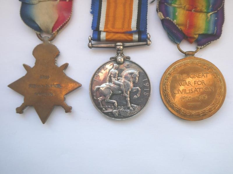 1914 STAR TRIO-TO BURTON-1st-WORCESTER REGIMENT — image 2