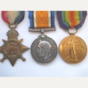 1914 STAR TRIO-TO BURTON-1st-WORCESTER REGIMENT