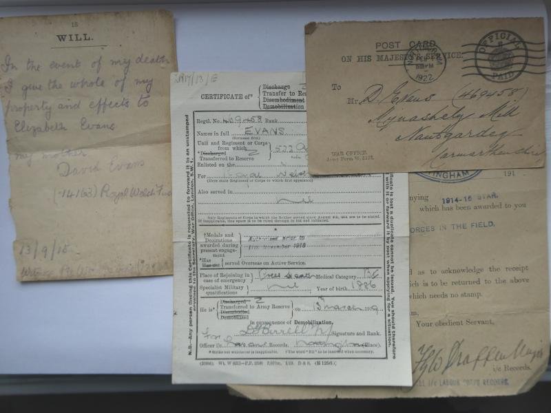 1914/15 STAR TRIO TO EVANS-ROYAL WELSH FUSILIERS — image 3