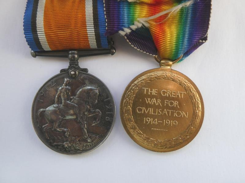 BRITISH WAR AND VICTORY MEDALS TO CRADDOCK ROYAL MARINES-ROYAL NAVAL DIVISION-DIED OF WOUNDS 3RD SEPTEMBER 1918 — image 2