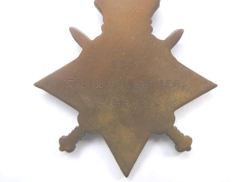 1914/15 STAR TRIO TO MULLENGER-5TH BTN SUFFOLK REGT-SERVED GALLIPOLI — image 3