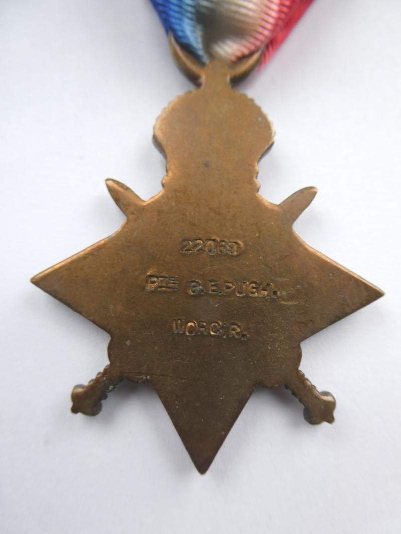 1914/15 STAR-TO PUGH-WORCESTER REGT-KILLED IN ACTION GALLIPOLI ON 6th AUGUST 1915 — image 2