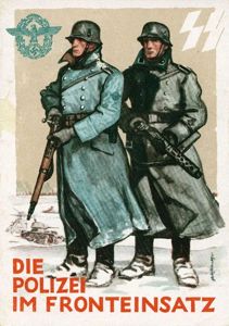 Original WWII German RARE WATER POLICE NCO'S M43/OVERSEAS CAP INSIGNIA. …