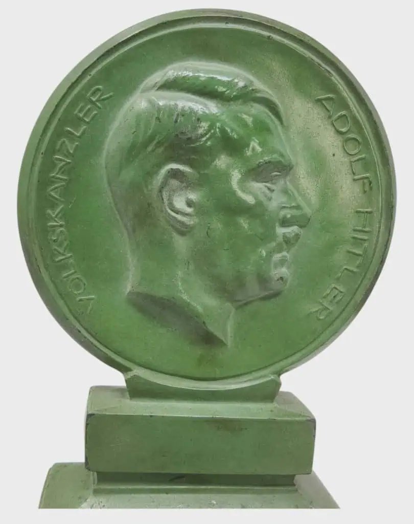 Original RARE OUTSTANDING Adolf Hitler Volkskanzler / Deutschland Erwache Desk Sculpture Certified — image 4