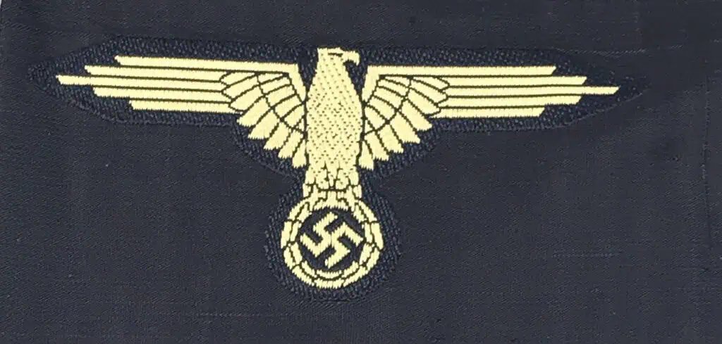 Original WWII German Waffen SS SLEEVE EAGLE. (Tropen SS-Ärmelhoheitsabzeichen) Brought Home By A U.S. Veteran Certified — image 3