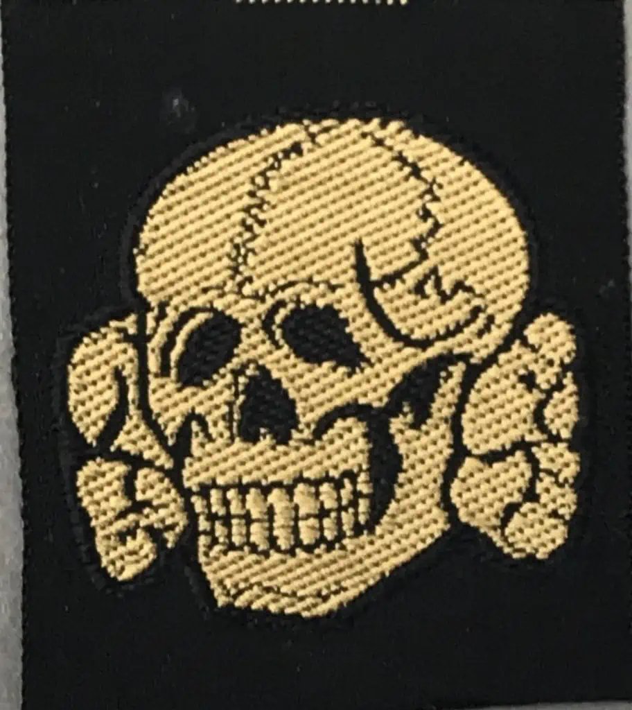 Original WWII German Waffen SS EM/NCO'S M41/OVERSEAS CAP SKULL. (Tropen Mützentotenkopf) Brought Home By A U.S. Veteran Certified. — image 3