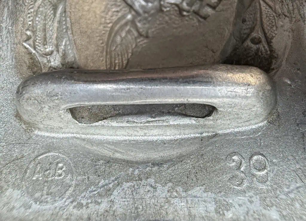 Original WWII German Luftwaffe (Airforce) EM/NCO'S BELT BUCKLE. (Koppelschloß) With Leather Tab Brought Home By A U.S. Veteran Certified — image 4