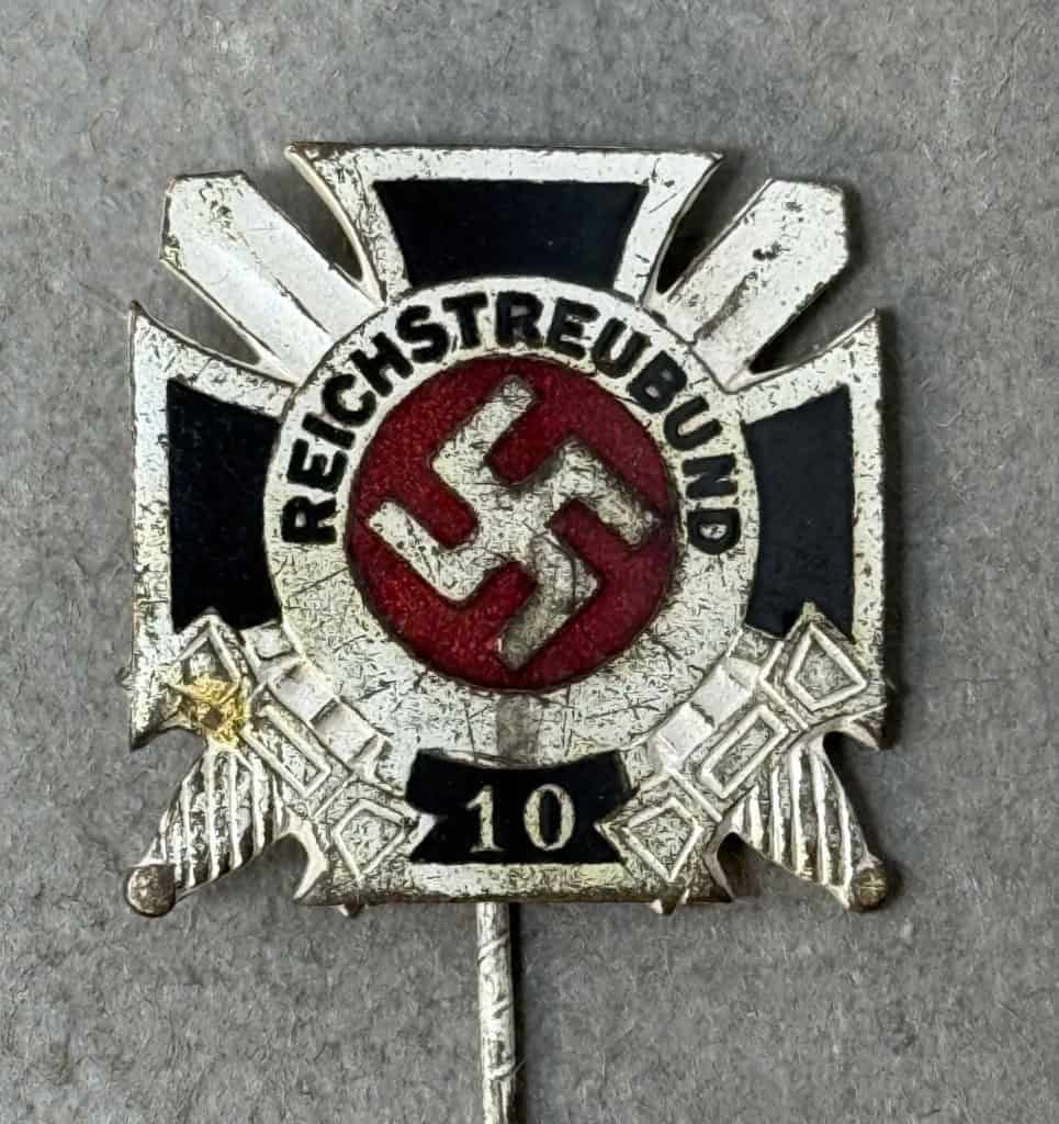 Scarce Original Third Reich Period German Veterans Organization 10 Year Membership Reichstreubund Lapel Badge Certified — image 5