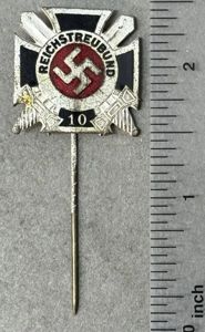 Scarce Original Third Reich Period German Veterans Organization 10 Year …