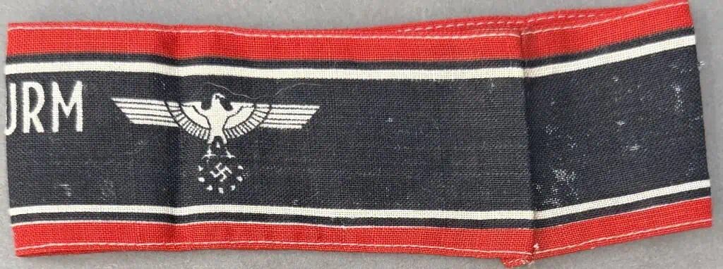 Original WWII German DEUTSCHER VOLKSSTURM WEHRMACHT' ARMBAND Brought Home By A U.S. Veteran Certified — image 4