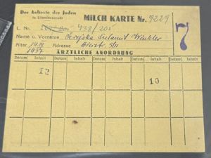 VERY RARE ORIGINAL MILK CARDS FOR JEWS FROM GHETTO LODZ …