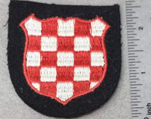Original WWII German WAFFEN-SS ITALIAN VOLUNTEER'S SLEEVE SHIELD. (Landeschilde) Certified
