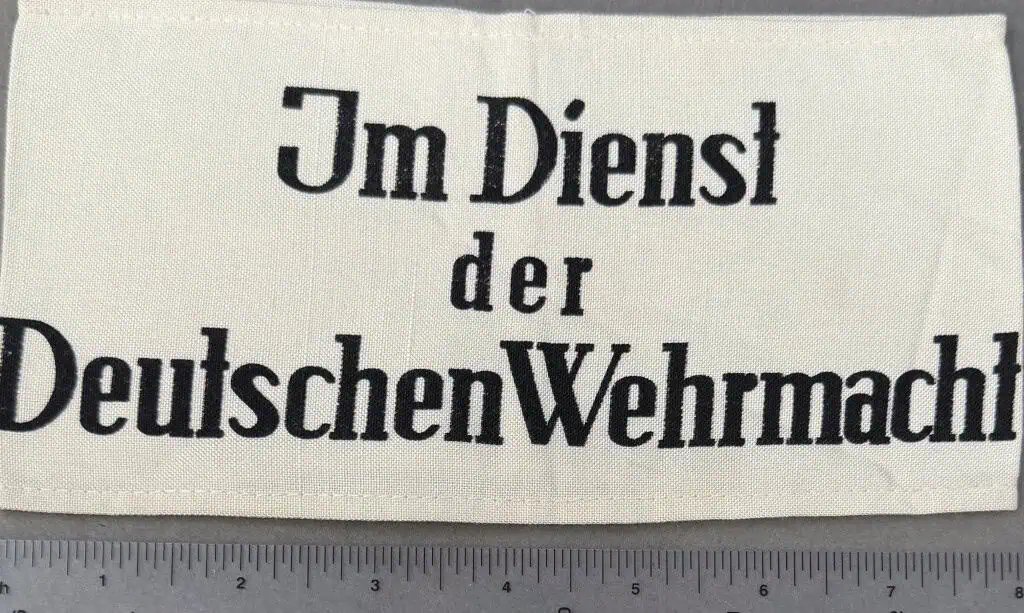 Original WWII German DEUTSCHE WEHRMACHT Armband With Stamp Brought Home By A U.S. Veteran Certified. — image 4