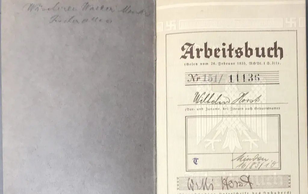PAPERS PLEASE! Original WWII Era NSDAP (NAZI) Arbeitsbuch Identity Document Certified By The Gettysburg Museum Of History — image 3