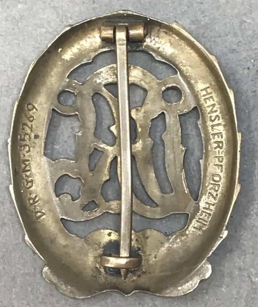 Original German NSDAP (NAZI PARTY) DRL Sports Badge In Bronze Certified By The Gettysburg Museum Of History — image 3