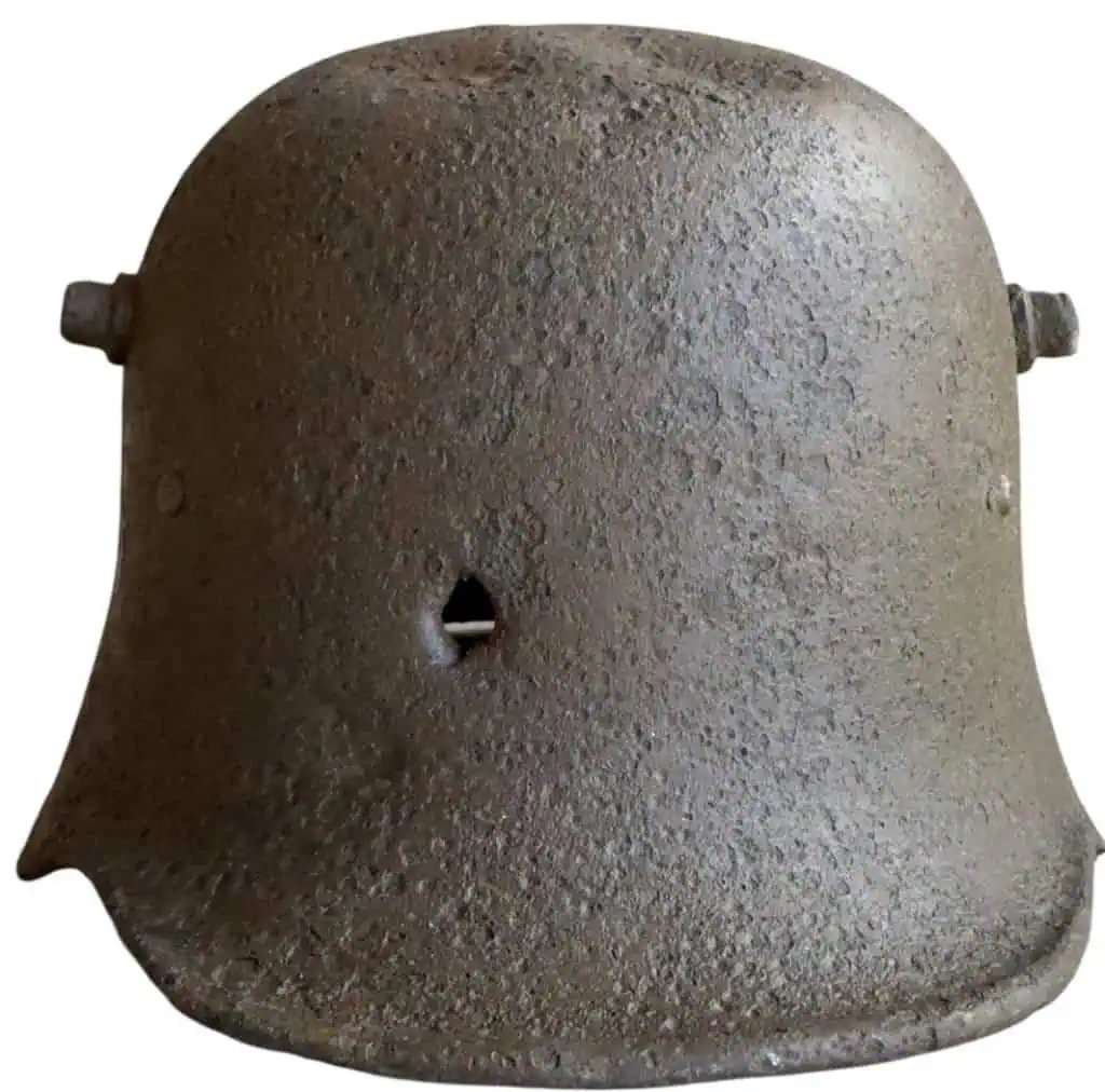 Original Battle Damaged WWII German Waffen SS M-35 DOUBLE Decal Combat Helmet Relic Recovered On The Eastern Front Certified — image 7