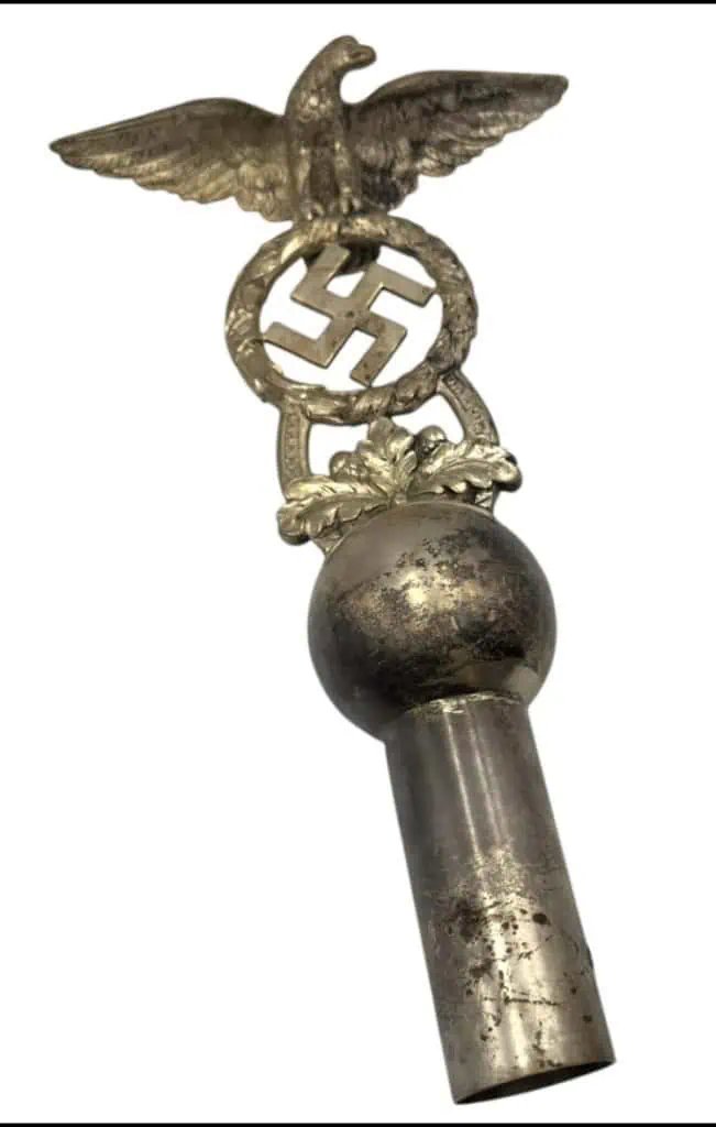 VERY RARE OUTSTANDING Original German Third Reich Eagle Pole Topper NSDAP Herborn Town Flag Standarte Certified — image 13