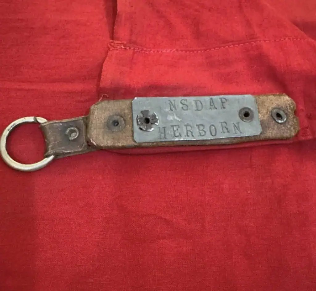 VERY RARE OUTSTANDING Original German Third Reich Eagle Pole Topper NSDAP Herborn Town Flag Standarte Certified — image 3