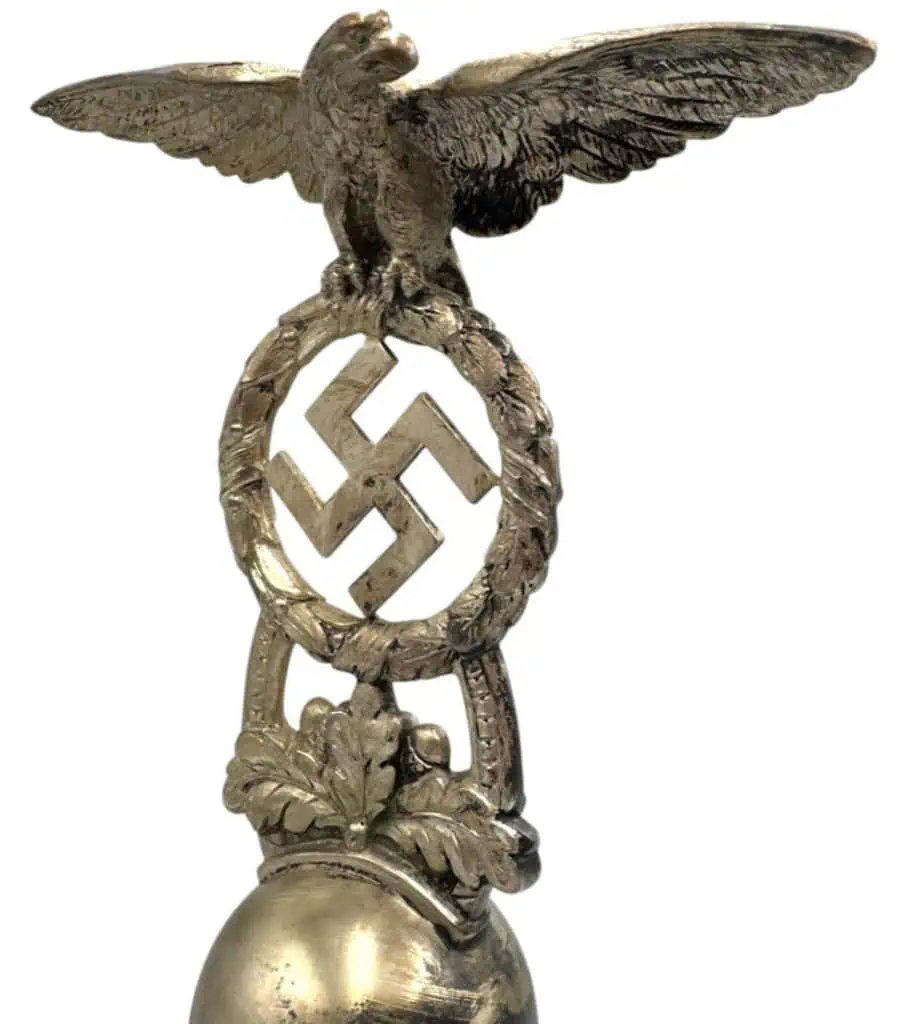 VERY RARE OUTSTANDING Original German Third Reich Eagle Pole Topper NSDAP Herborn Town Flag Standarte Certified — image 7
